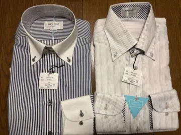 스트라이프 버튼 다운 셔츠 2장 세트