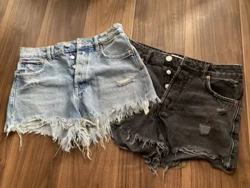 zara 숏팬츠 데님 팬츠 블루 블랙 36 사이즈