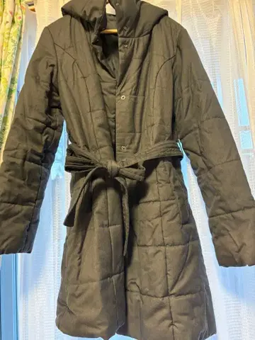 컴시즘 후드 부착 롱 코트 M