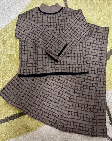 월드 브라운 체크 무늬 셋업