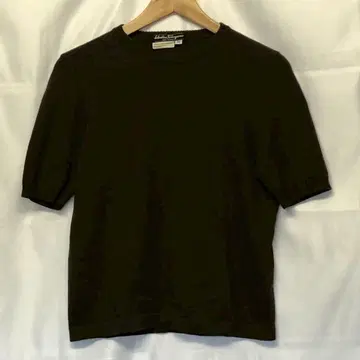 살바토레 페라가모 이탈리아제 반팔 스웨터 M 브라운 니트 M