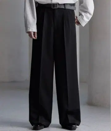 CLEL 슬랙스 와이드 플레어 TR 블랙 검정