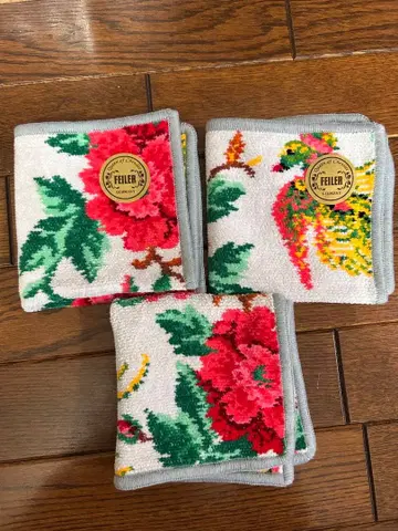 FEILER 꽃무늬 손수건 3개 세트