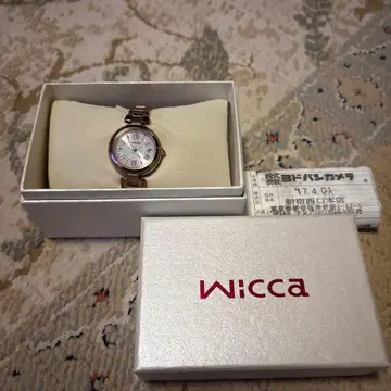 CITIZEN wicca 핑크 골드 솔라 손목시계 워치 박스 있음