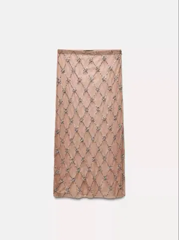 ZARA 비즈 장식 타이트 롱 스커트