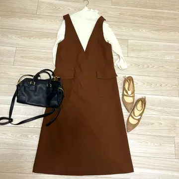 브라운 오버롤 스커트 M