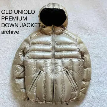 새상품급 올드 유니클로 프리미엄 다운 자켓 y2k 광택 짧은 기장