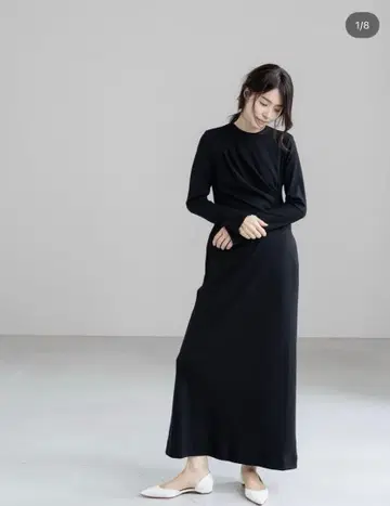 deres 데레스 relax drape dress black 사이즈 F
