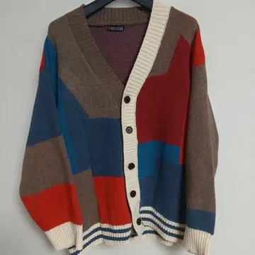 XIAOSAFUSHI 컬러 블록 멀티 컬러 @4: 가디건