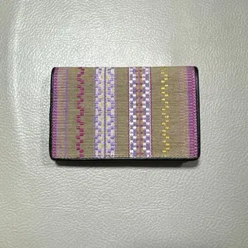 오키나와 직물 하나오리 민서 명함지갑 핑크