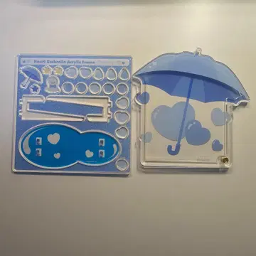 후쿠야 하트 엄브렐라 아크릴 프레임 블루 하트 우산