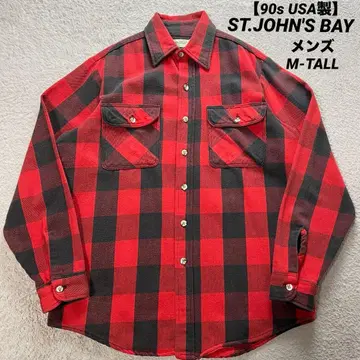 90s USA제 ST.JOHN'S BAY 플란넬 셔츠 블록 체크