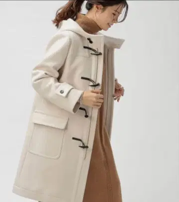 [ 새상품급 ] BABYLONE 캐시미어 혼방 더플 코트 화이트