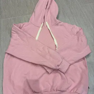 핑크 플리스 후드 부착 후드티