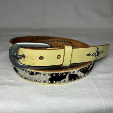 천연 가죽 송치 스터드 벨트 내로우 가죽 HTC풍