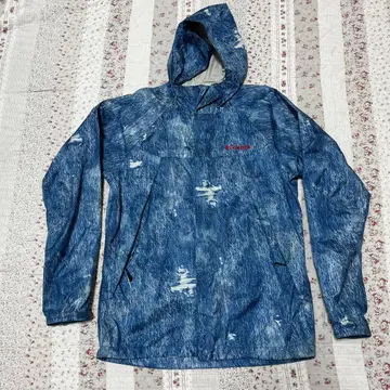 데님풍 후드 부착 마운틴 후드티