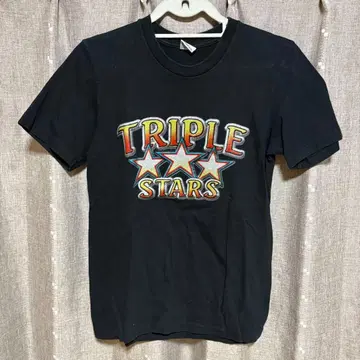 y122806 TMT 프린트 T셔츠 라메 블랙 반팔 S