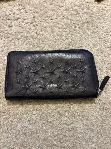 지미추 네이비 가죽 장지갑