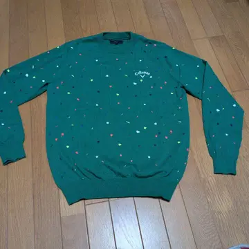 캘러웨이 그린 컬러 도트 스웨터 LL 사이즈