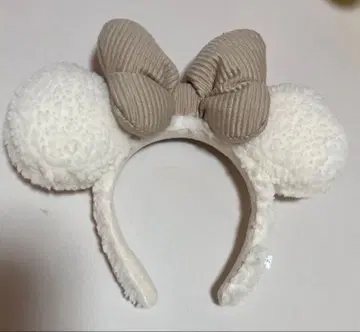 미키 귀 모양 머리띠 화이트