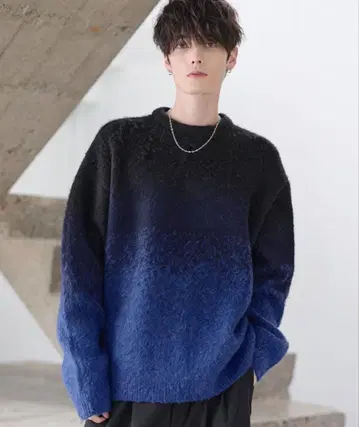 ETELIO 울 블렌드 샤기 디자인 니트