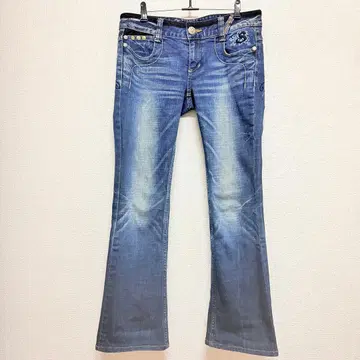 새상품급 레드페퍼 플레어 데님 y2k 나비 자수 사이즈 29