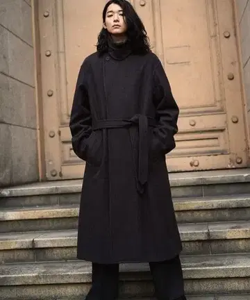 SMOOTH HERRINGBONE MAXI OVER COAT Ssize