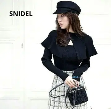 SNIDEL Sustainable 2way 케이프 니트 풀오버 모카
