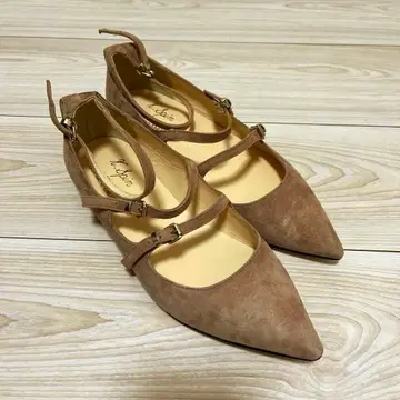 스웨이드 스틸레토 플랫슈즈