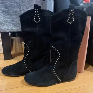 FABIO RUSCONI 파비오 루스코니 블랙 스웨이드 부츠 38