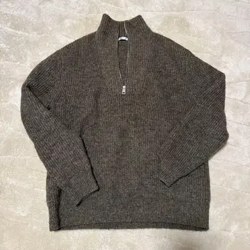 ZARA 브라운 하이넥 스웨터 L