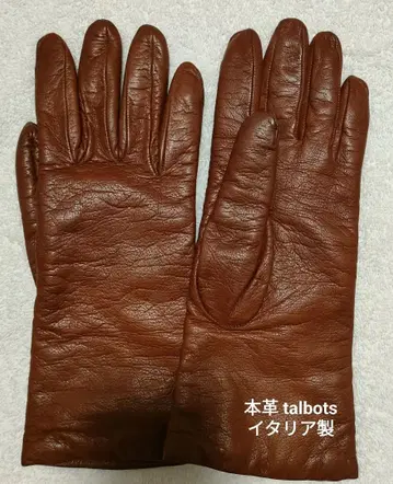 천연 가죽 talbots 탈봇 가죽 장갑 이탈리아제 카멜 안감 캐시미어