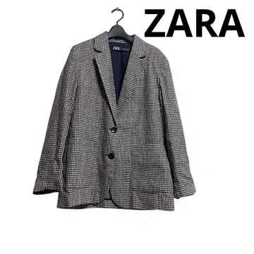 새상품급 ZARA 깅엄 체크 테일러드 자켓 성숙 캐주얼 M