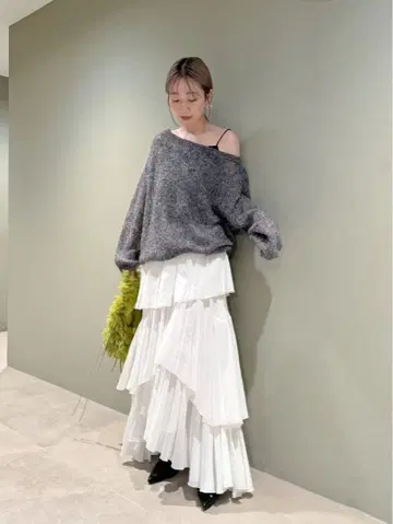 SNIDEL 코튼 쉬폰 캉캉 스커트