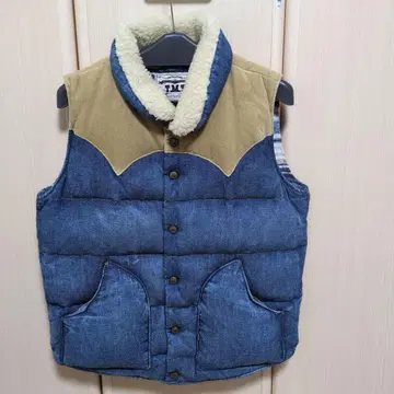 TMT 코듀로이 절개 보아 데님 다운 베스트 S 인디고 클리닝 완료