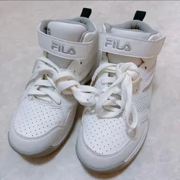 FILA 22.5cm 화이트 하이컷 스니커즈 여성용 키즈