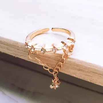 반지 여성용 스톤 체인 골드 컬러 패션 반지