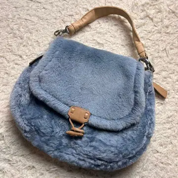 새상품급 ! 긴자 카네마츠 퍼 핸드백 블루