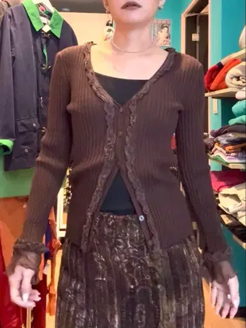 프릴 리브 가디건 y2k 헤이세이 갸루 그런지