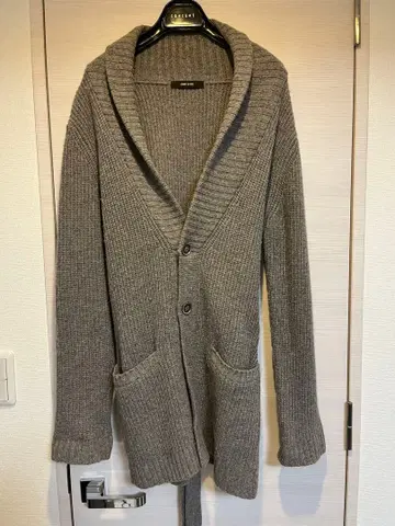 COMME CA MEN 꼼사맨 리브 그레이 숄 가디건