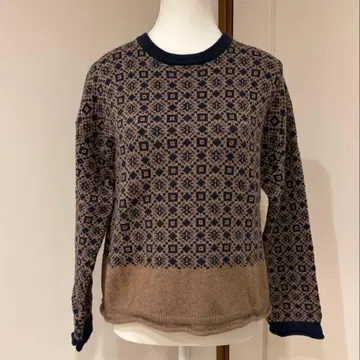 malle 샹브르 드 샤름 총무늬 니트 브라운/블랙