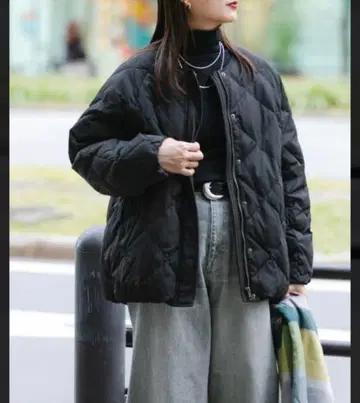 URBAN RESEARCH 코쿤 퀼팅 다운 블랙