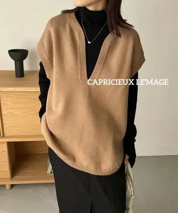 새상품급 CAPRICIEUX LE'MAGE 라운드 베스트 카프리슈레마쥬