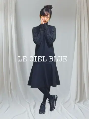 르쉘블루 니트슬리브 플레어 원피스 36사이즈