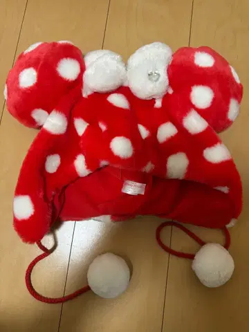 미키풍 빨간색 도트 모자