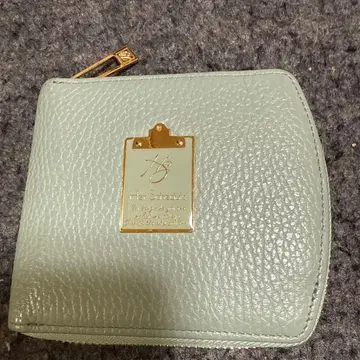 하스케줄 민트 그린 가죽 이단 접이식 지갑