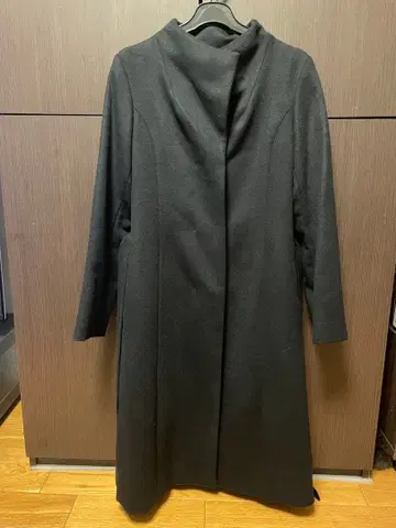 쿠 드 샹스 롱 코트 블랙 사이즈 36 캐시미어 혼방