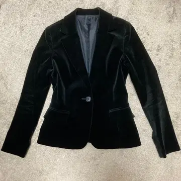 블랙 벨벳 테일러드 자켓 L