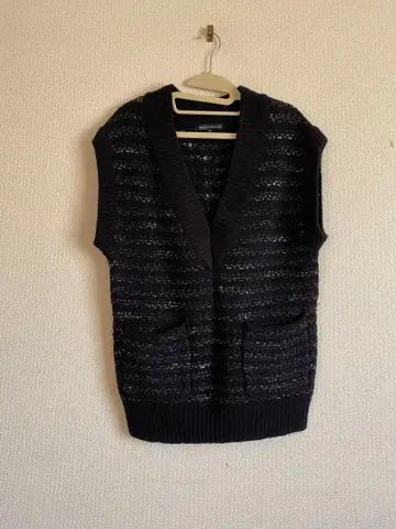 23구 트위드 니트 베스트 사이즈 38 블랙