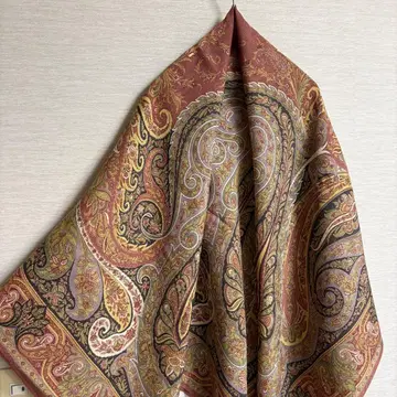 ETRO 에트로 대형 스톨 페이즐리 정사각형 실크 울